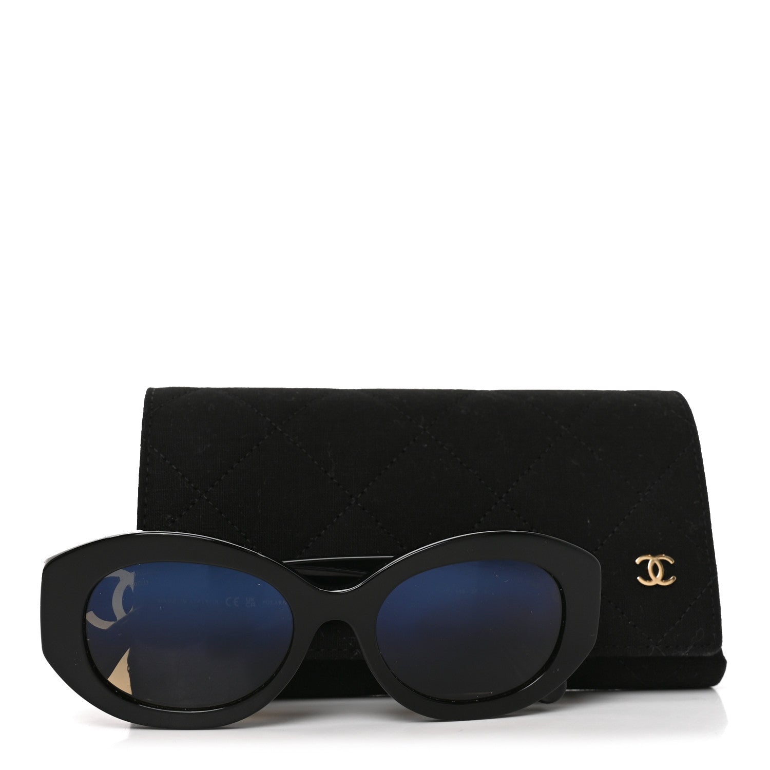 Chanel Acetate Nyon Oval CC Sunglasses 5528-A Black 7 of 7