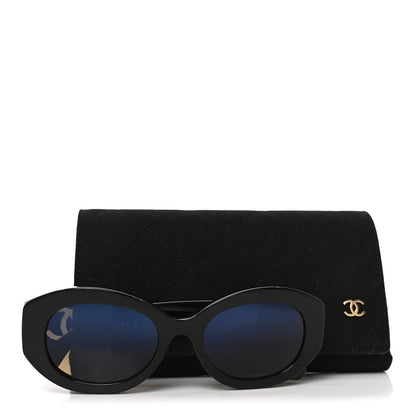 Chanel Acetate Nyon Oval CC Sunglasses 5528-A Black 7 of 7