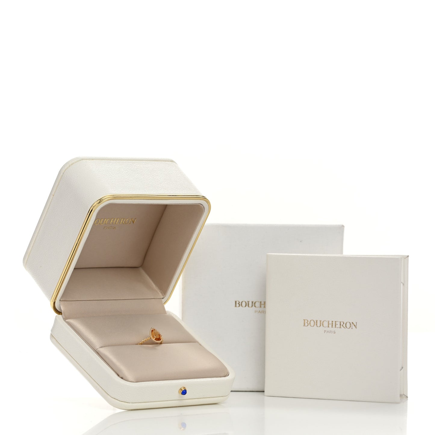 18K Yellow Gold Citrine Small Serpent Boheme Ring 53 6.25
