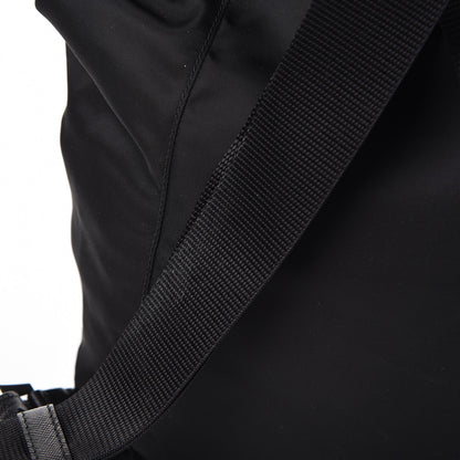 Prada Nylon Vela Saffiano Medium Cinch Backpack Black 9 of 12