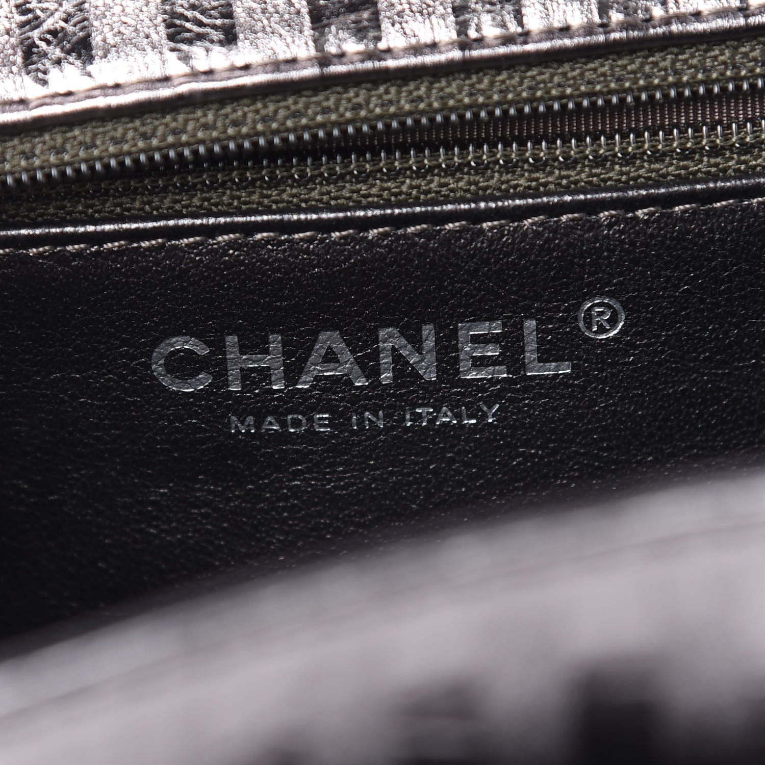 Chanel Metallic Aged Calfskin Striped Accordion Reissue 2.55 Flap Dark Silver 6 of 9