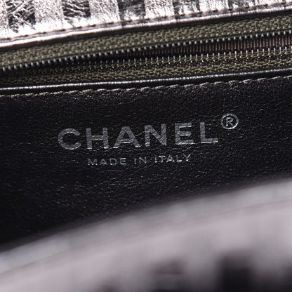 Chanel Metallic Aged Calfskin Striped Accordion Reissue 2.55 Flap Dark Silver 6 of 9