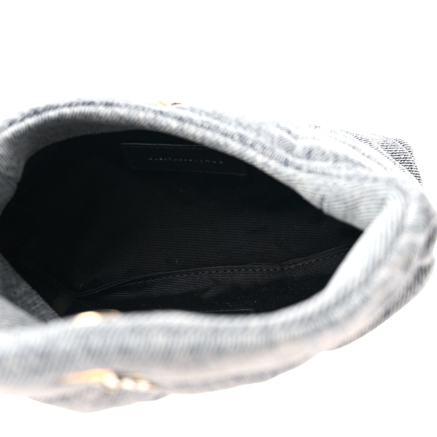 Denim Quilted Monogram Loulou Puffer Pouch Clutch Blue Gray Light Azur