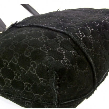 Gucci Suede Shearling Guccissima Jolicoeur Tote Black 5 of 10