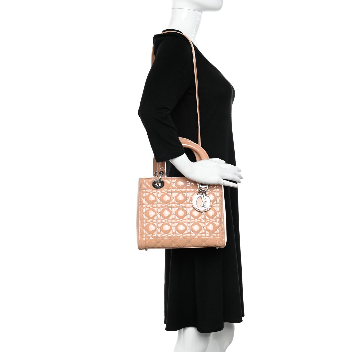 Christian Dior Patent Cannage Medium Lady Dior Rose Clair 2 of 22