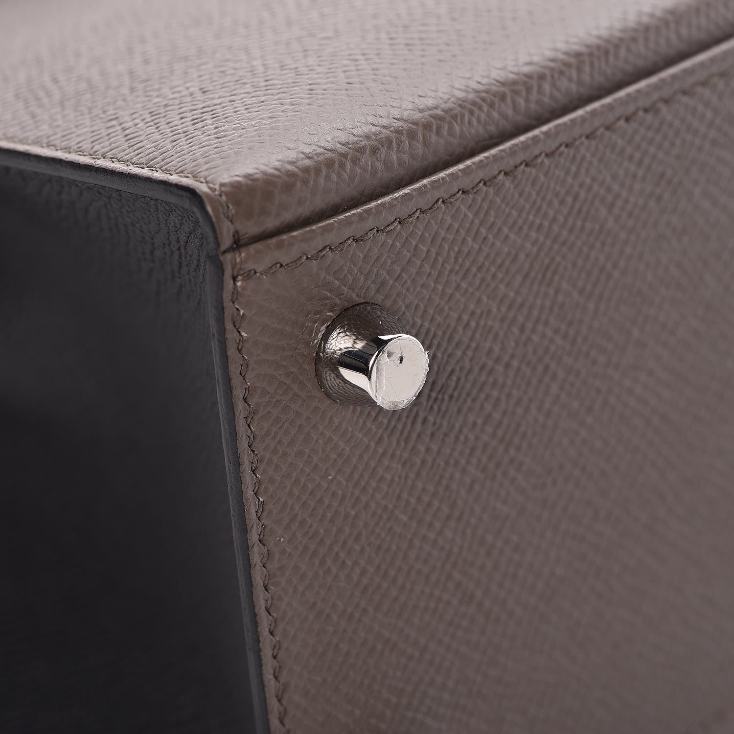 Hermes Epsom Bi Color Horseshoe Kelly Sellier 25 Etain Black 10 of 40