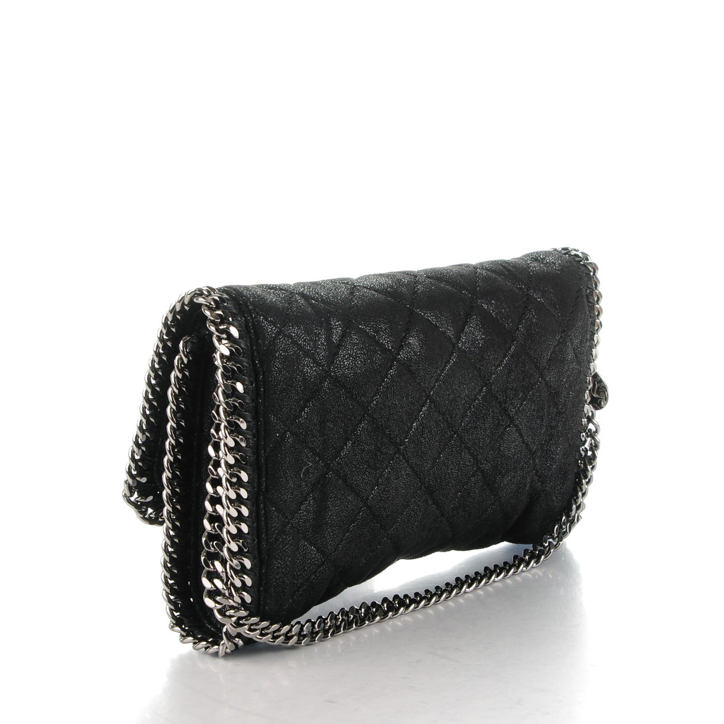 Shaggy Deer Quilted Falabella Clutch Black