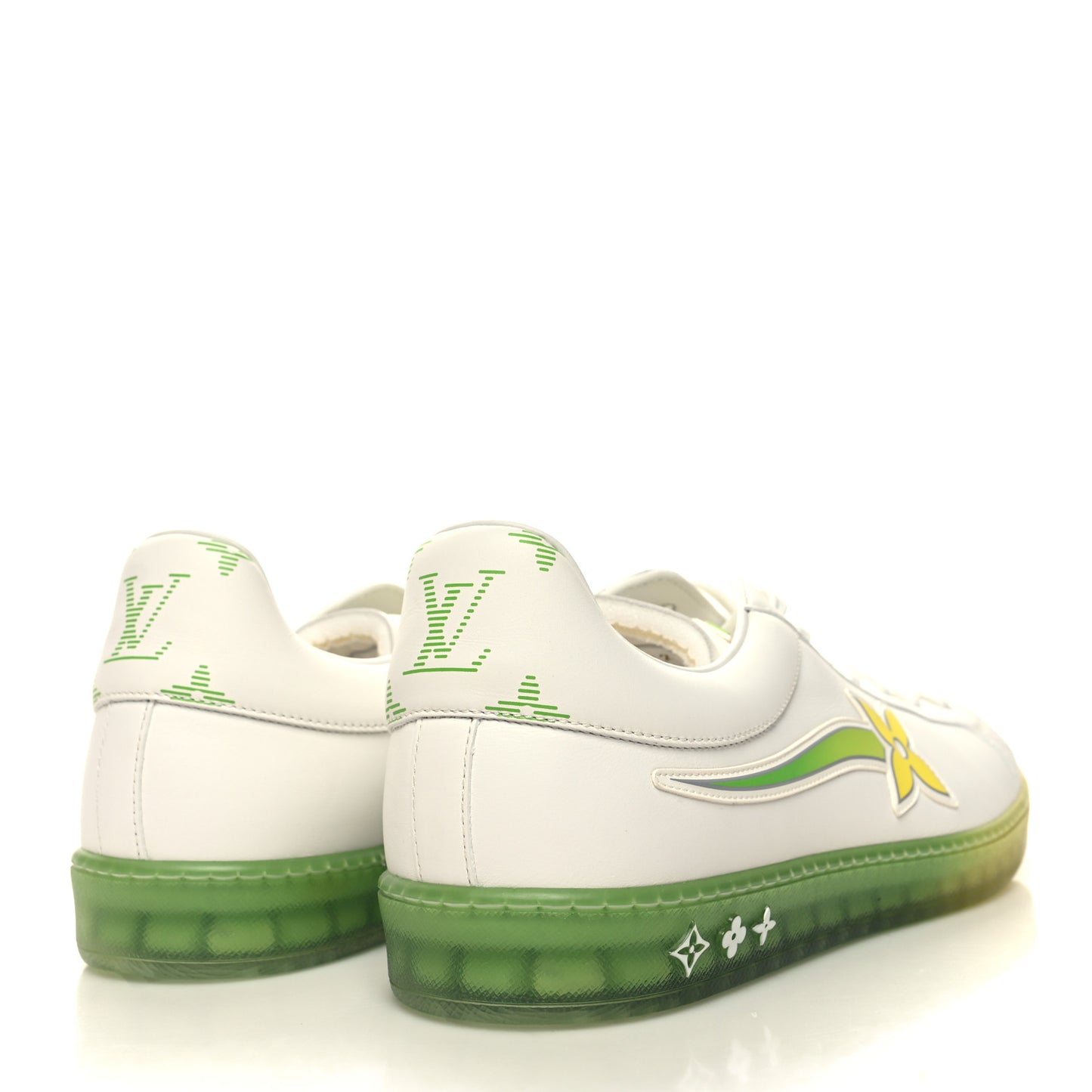 Calfskin Mens Luxembourg Samothrace Sneakers 9.5 White Yellow Green