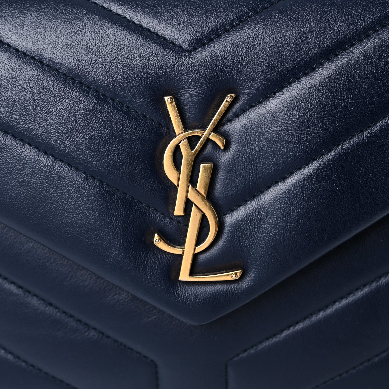 Saint Laurent Calfskin Y Quilted Monogram Small Loulou Chain Satchel Denim Brut 13 of 13