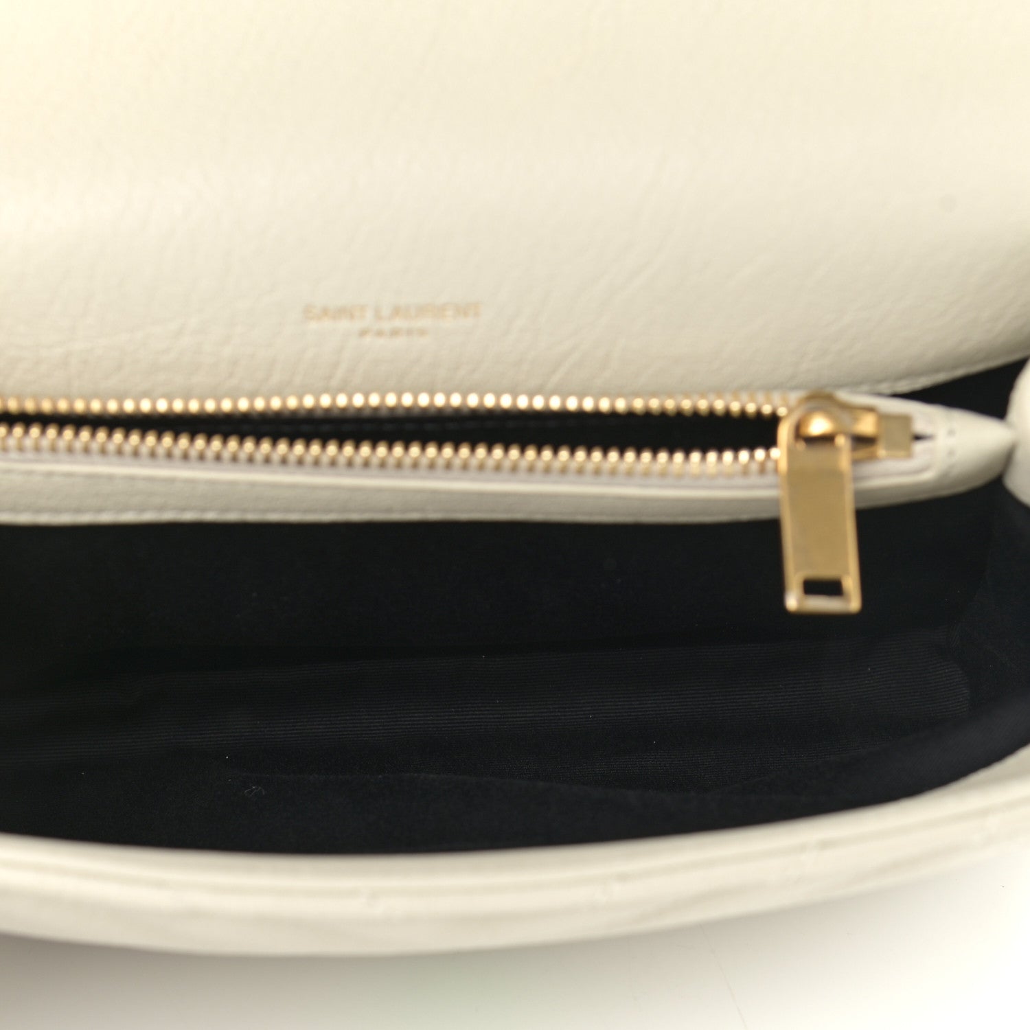 Saint Laurent Sheepskin Matelasse Chevron Monogram Medium College Bag Crema Soft 5 of 11