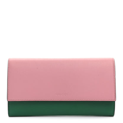 Gucci Moon Calfskin Continental Wallet Pink Green 1 of 8