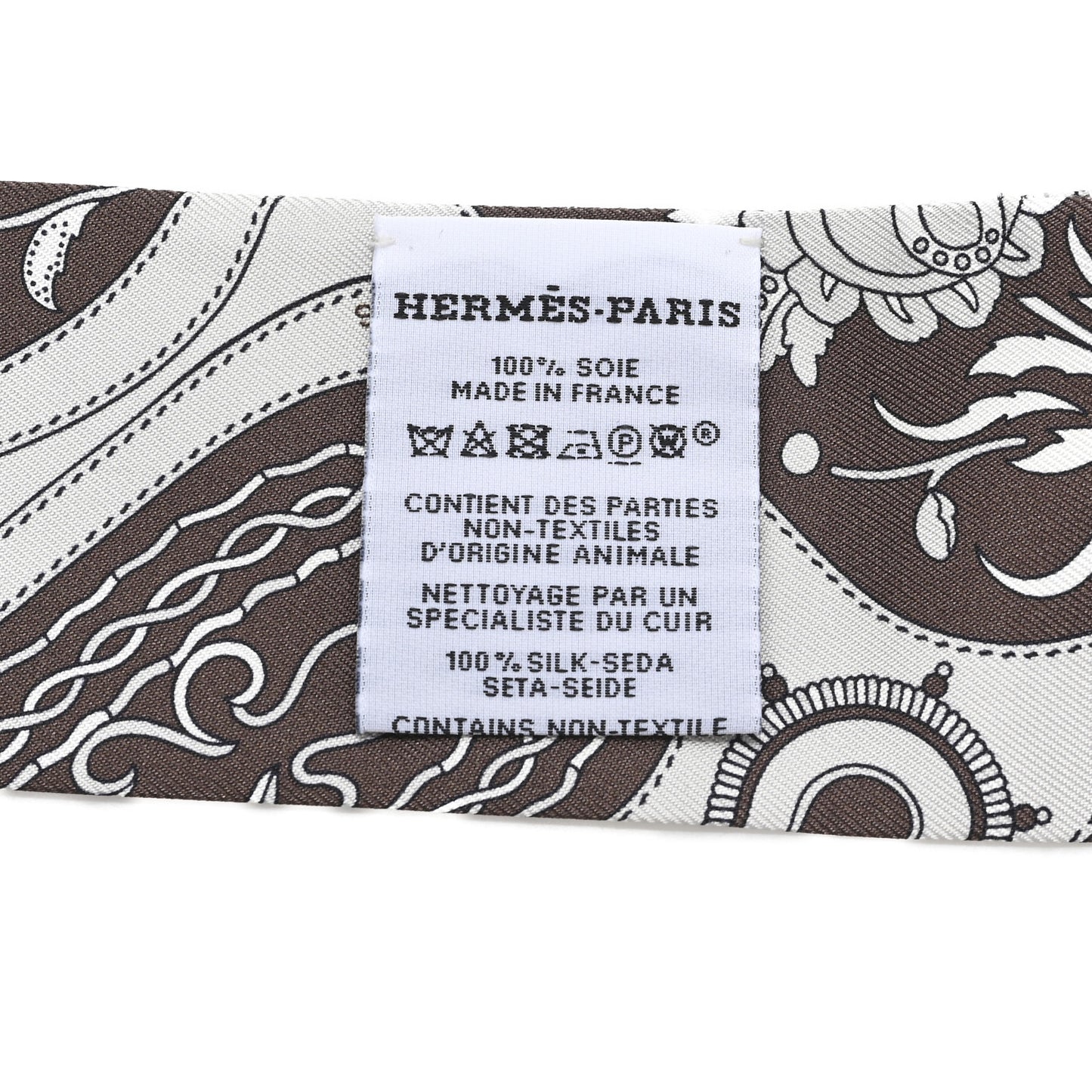 Silk Festival Des Amazones Bandana Fringed Twilly Craie Brun