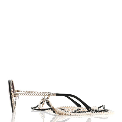 Chanel Round Chain Sunglasses 4245 Gold 3 of 6