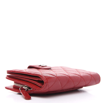 Chanel Caviar Quilted Zipped Pocket Wallet Dark Red 4 of 13