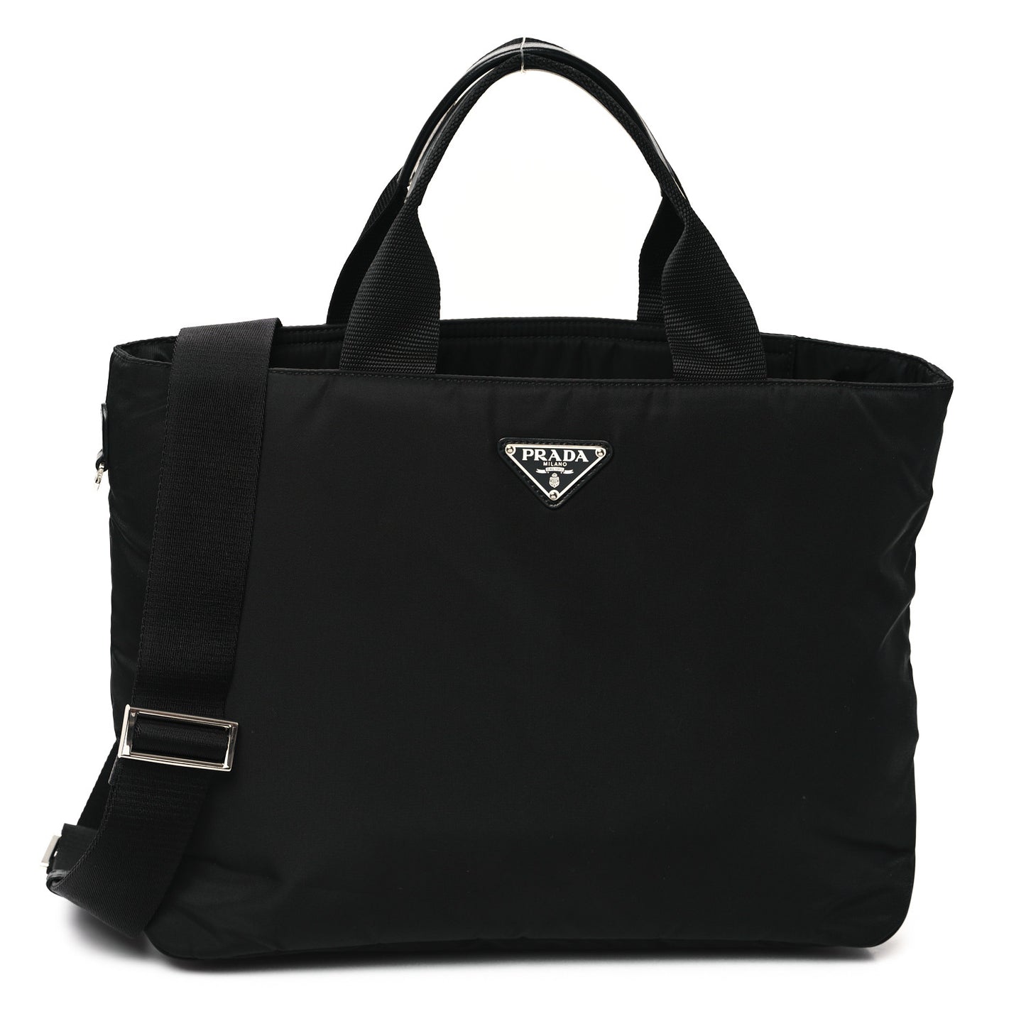 Nylon Vela East West Shopper Tote Black