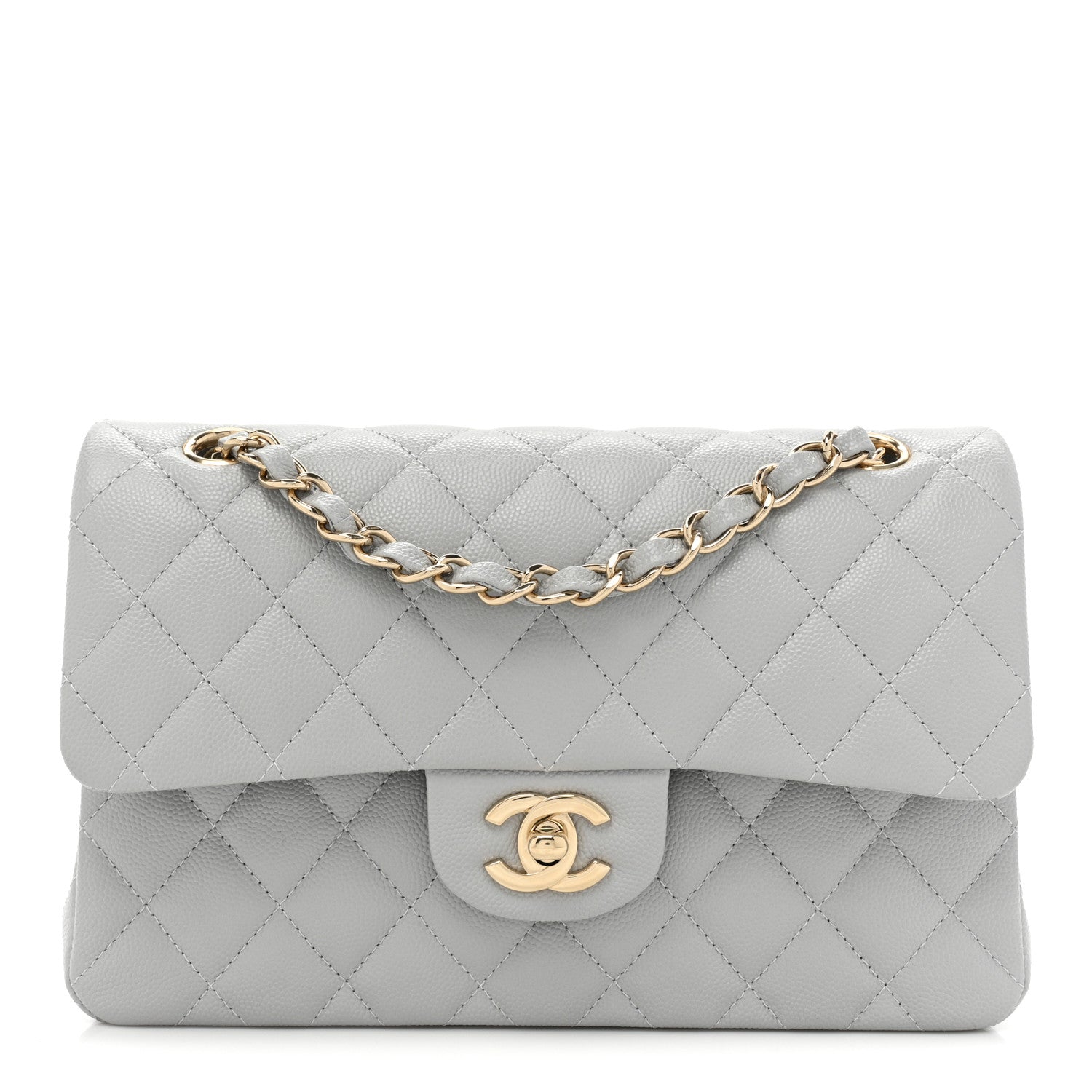 Chanel Caviar Quilted Small Double Flap Grey 1 of 13