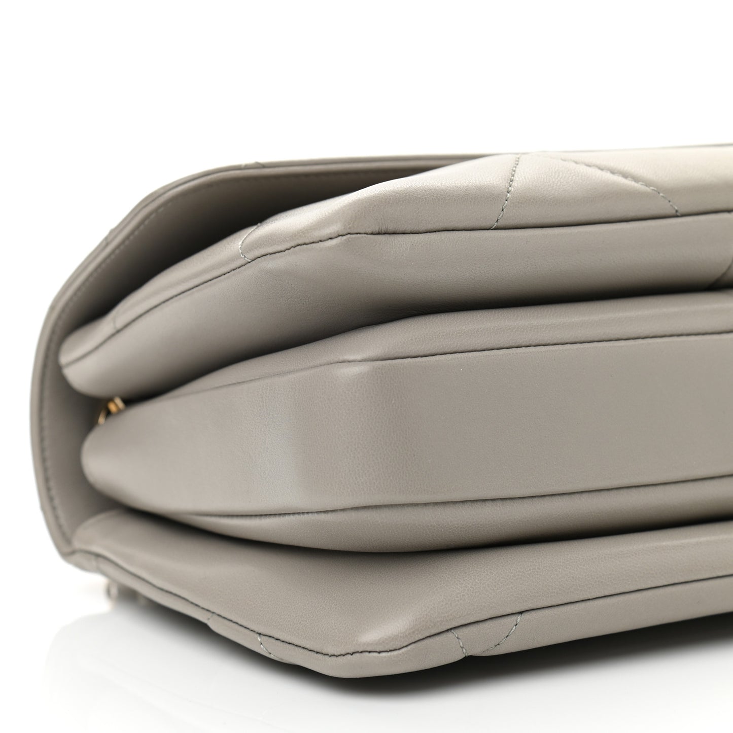 Lambskin Quilted Small Trendy CC Top Handle Flap Grey