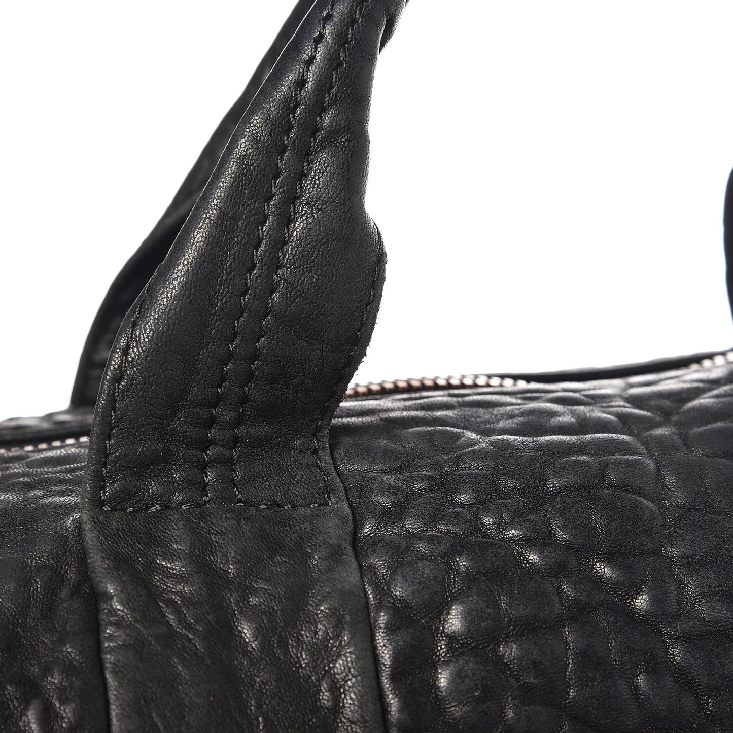Pebbled Lambskin Rocco Black Antique Brass Hardware