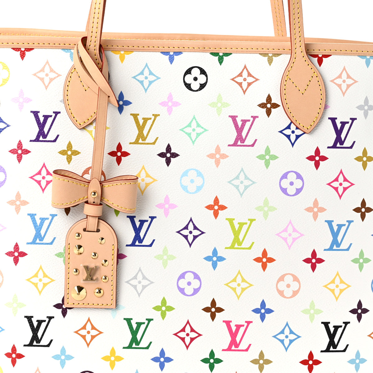 LV X TM Monogram Multicolor Neverfull MM White