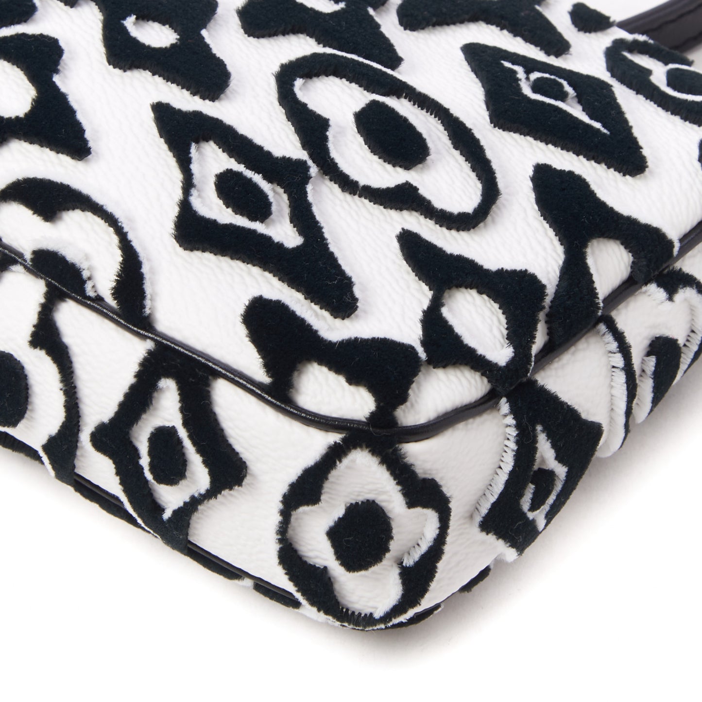 X UF Tufted Monogram Pochette Accessories White Black