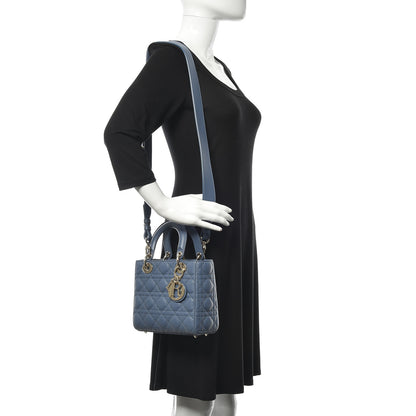 Christian Dior Lambskin Cannage Small My ABCDior Lady Dior Denim Blue 2 of 9