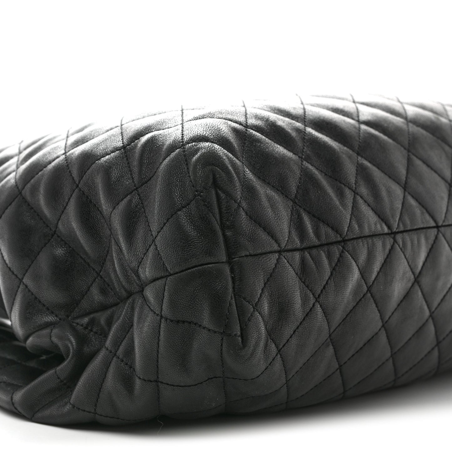 Lambskin Quilted Maxi Icare Shopping Tote Black