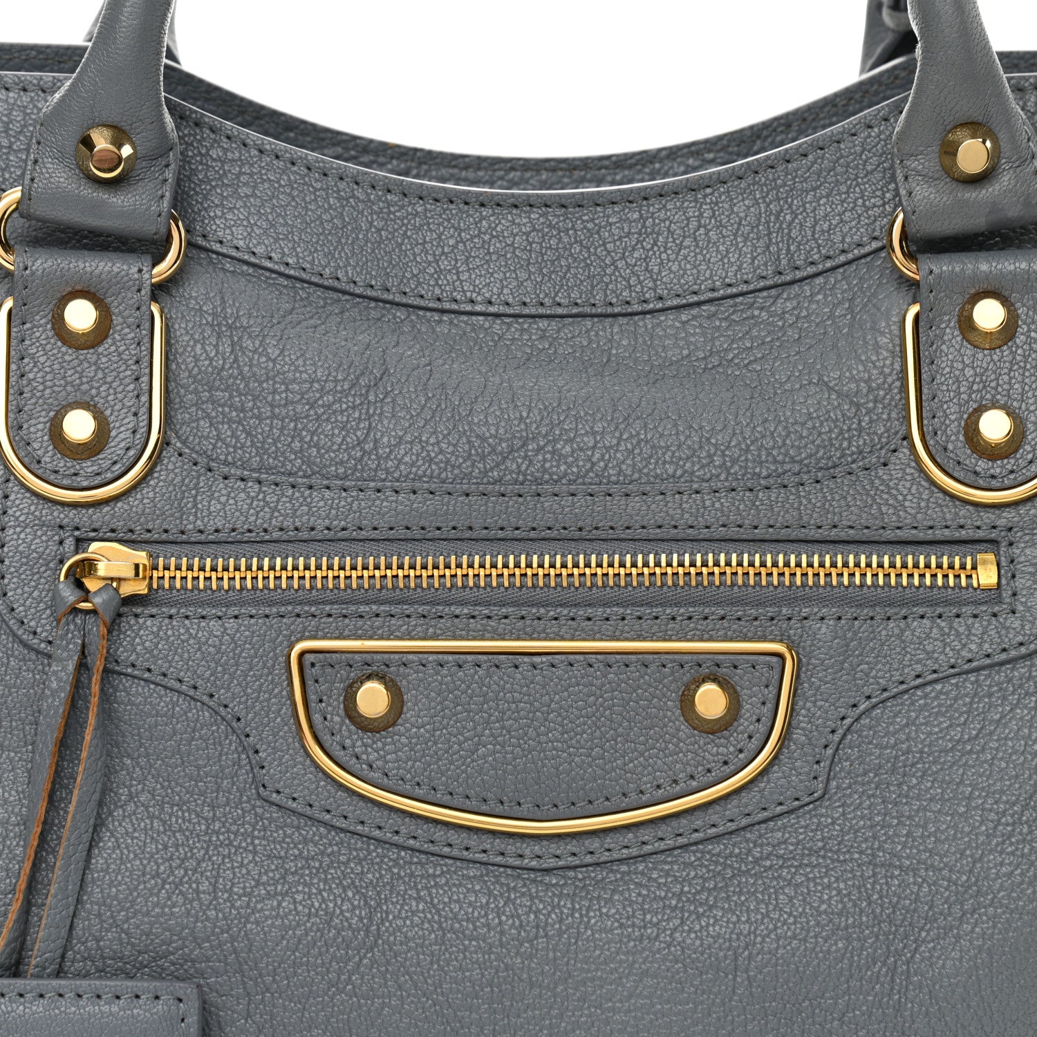 Balenciaga Chevre Gold Metallic Edge Hardware City Bleu Acier 9 of 13