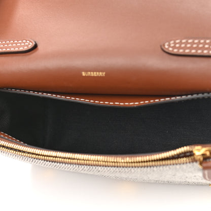 Burberry Cotton Canvas Horseferry Print Small Crossbody Bag Grey Tan 5 of 11