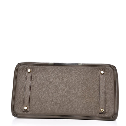 Hermes Taurillon Clemence Lizard Club Birkin 35 Etain Graphite 5 of 30