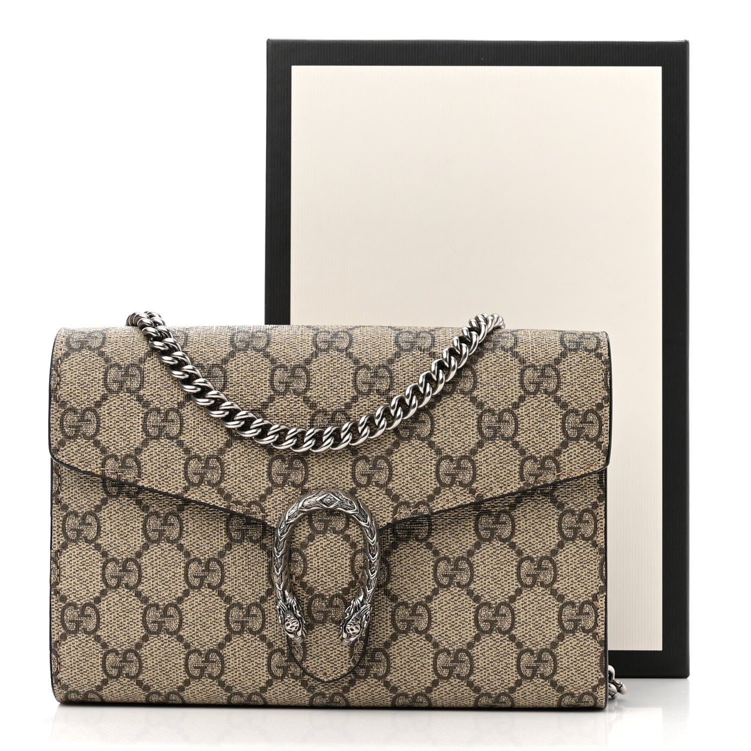Gucci GG Supreme Monogram Mini Dionysus Chain Wallet Beige Taupe 12 of 12