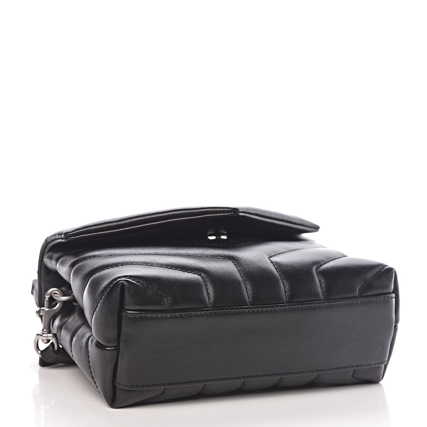 Calfskin Y Quilted Monogram Toy Loulou Crossbody Bag Black