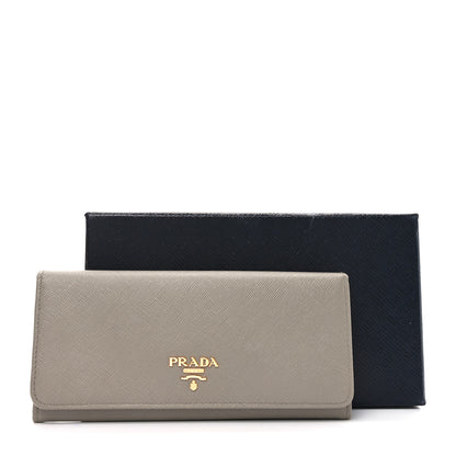 Prada Saffiano Metal Continental Flap Wallet Argila 7 of 7