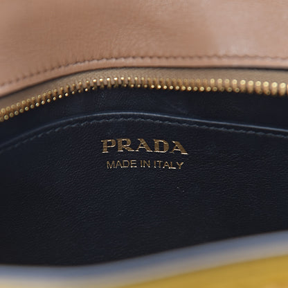 Prada City Calf Saffiano Greche Shoulder Bag Caramel Papaya 6 of 10