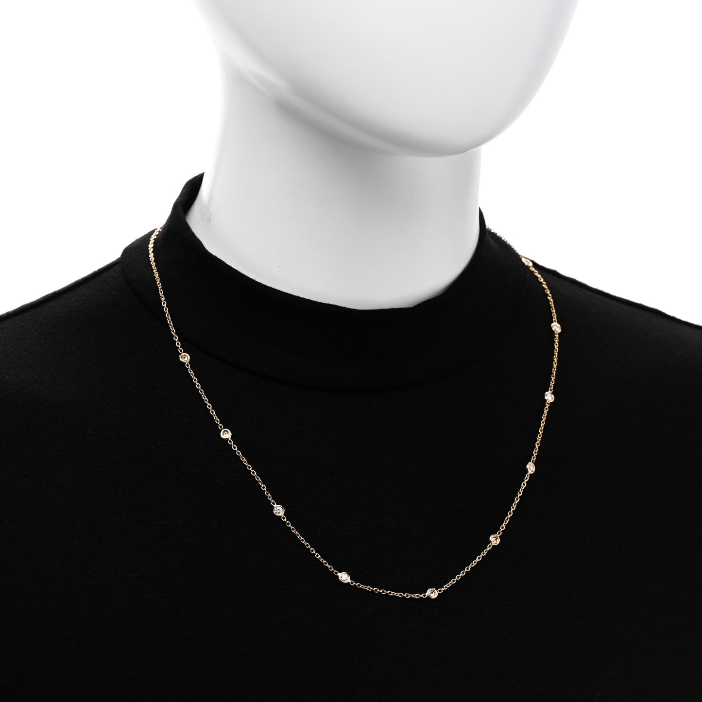 18K Rose Gold Diamond .70ct Diamonds By The Inch Ten Station Necklace