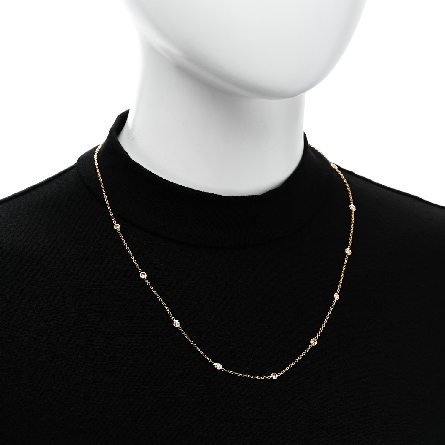 Roberto Coin 18K Rose Gold Diamond .70ct Diamonds By The Inch Ten Station Necklace 2 of 4