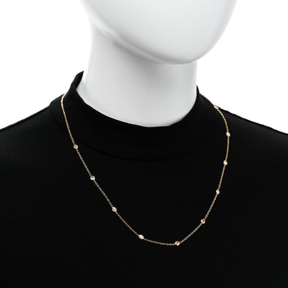 Roberto Coin 18K Rose Gold Diamond .70ct Diamonds By The Inch Ten Station Necklace 2 of 4
