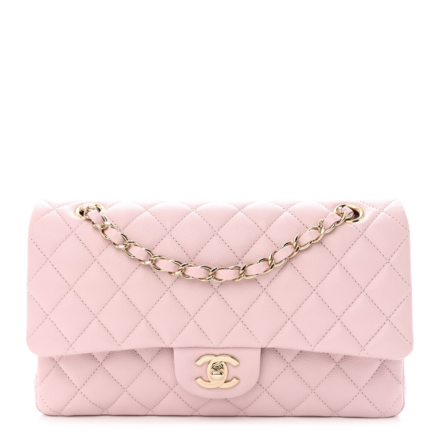 Chanel Caviar Quilted Medium Double Flap Light Pink 1 of 11