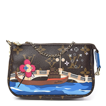 Louis Vuitton Monogram 2019 Christmas Animation Mini Venice Pochette Accessories Blue 1 of 8