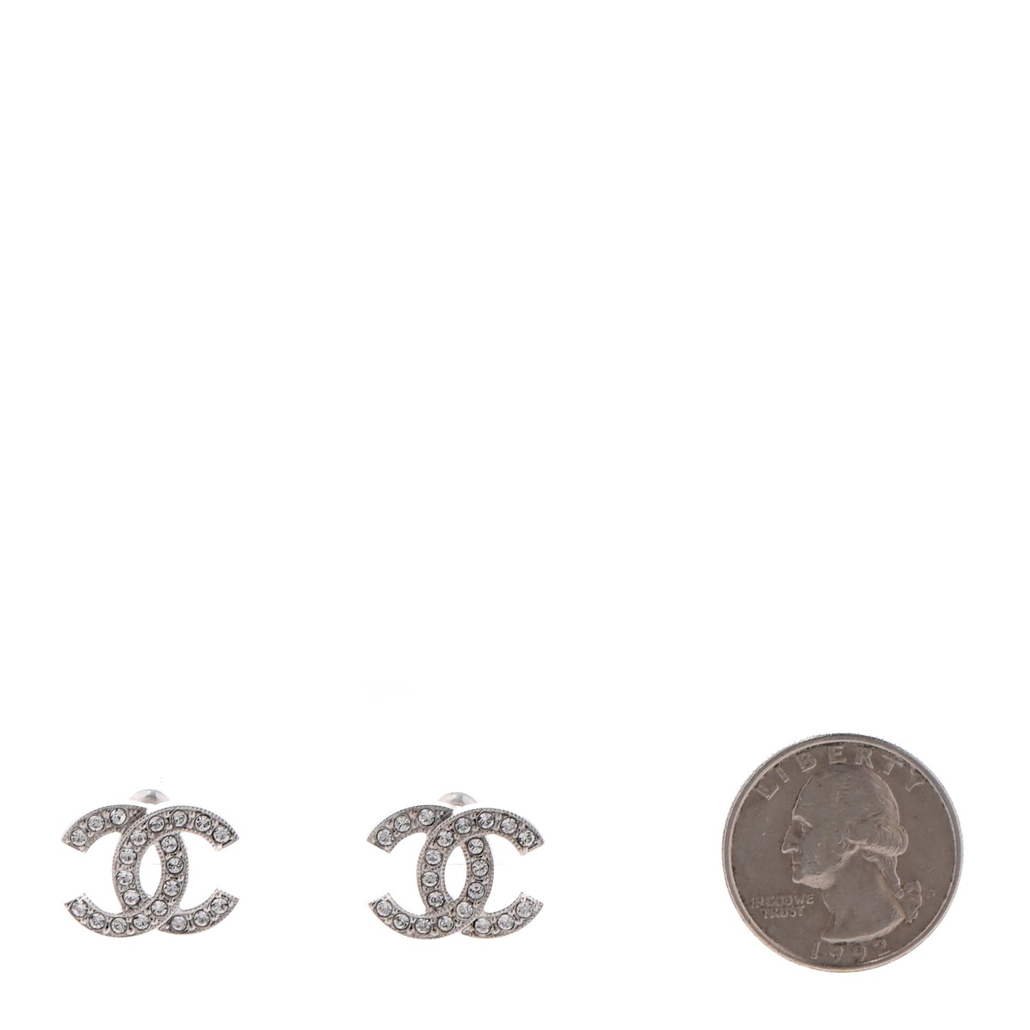 Crystal CC Earrings Silver