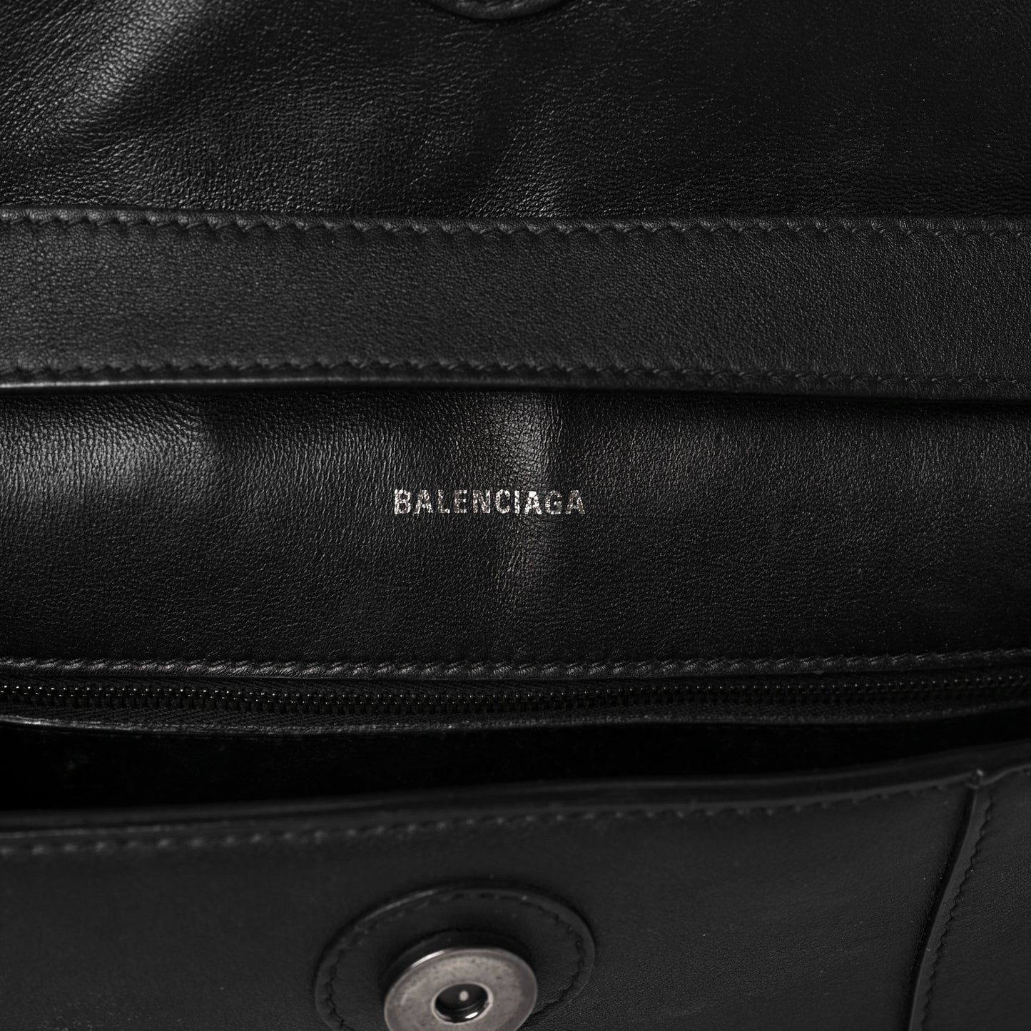Semi Shiny Smooth Calfskin Monochrome XS Downtown Shoulder Bag Black