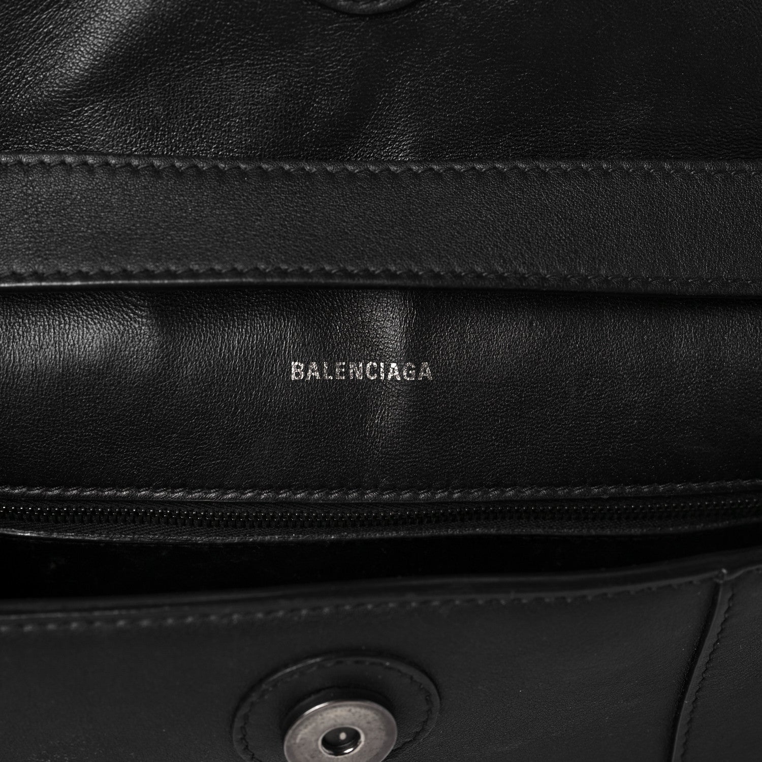 Balenciaga Semi Shiny Smooth Calfskin Monochrome XS Downtown Shoulder Bag Black 6 of 10
