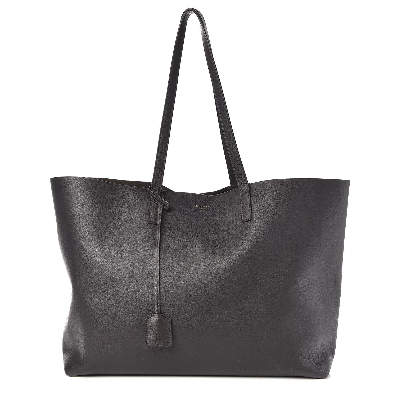 Saint Laurent Calfskin Large Shopping Tote Earth 1 of 12
