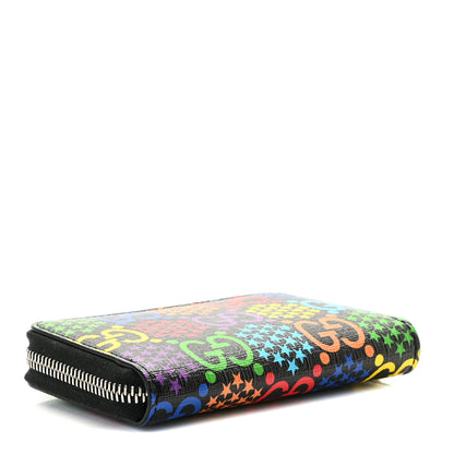 Gucci GG Supreme Monogram Psychedelic Zip Around Card Case Wallet Black 4 of 7