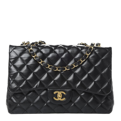 Chanel Lambskin Quilted Jumbo Single Flap Black 1 of 14