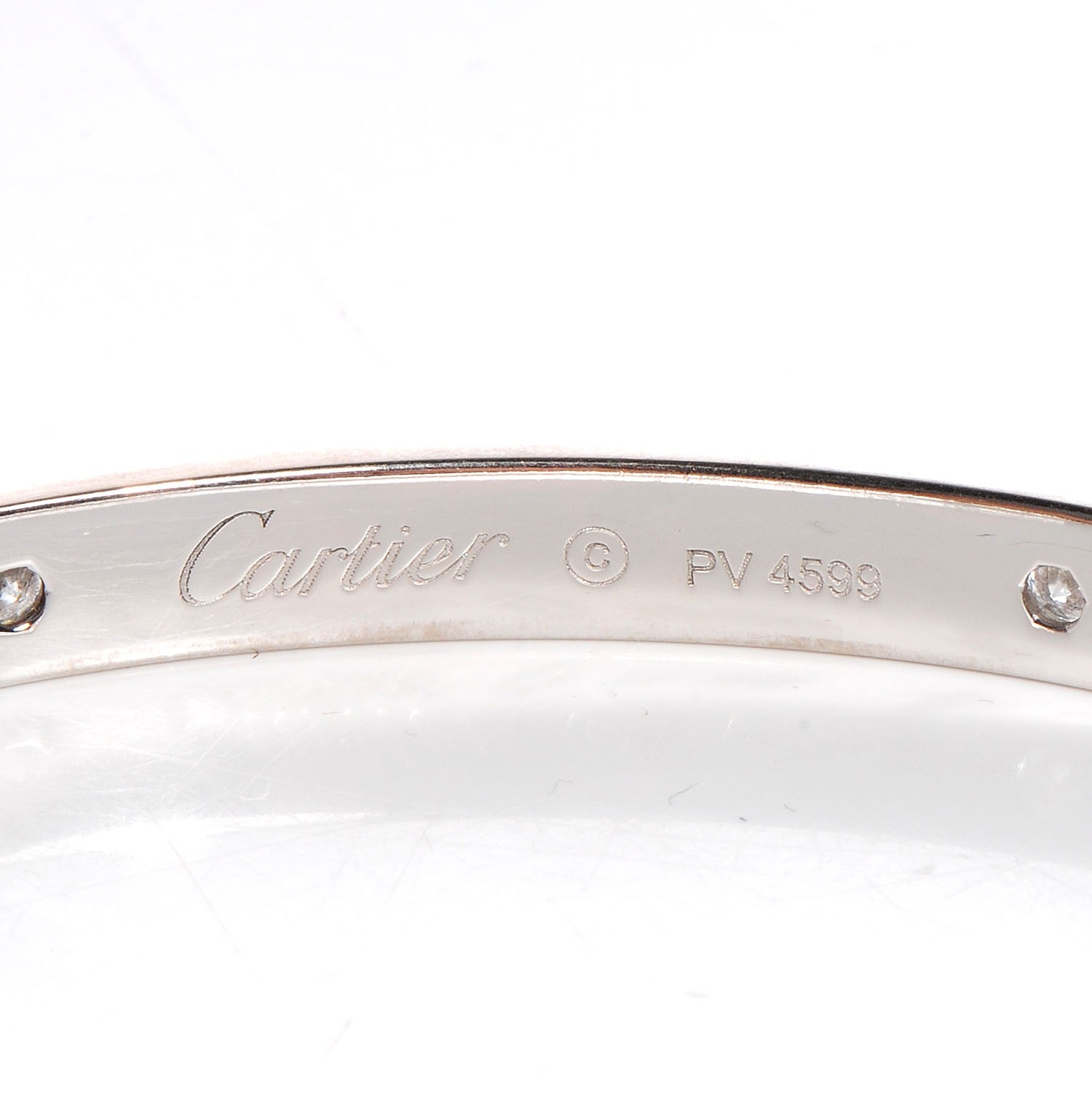 Cartier 18K White Gold 4 Diamond LOVE Bracelet 19 3 of 6