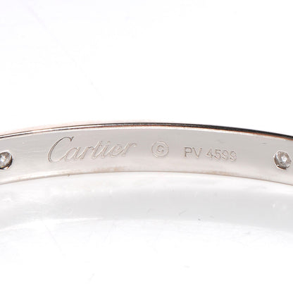 Cartier 18K White Gold 4 Diamond LOVE Bracelet 19 3 of 6