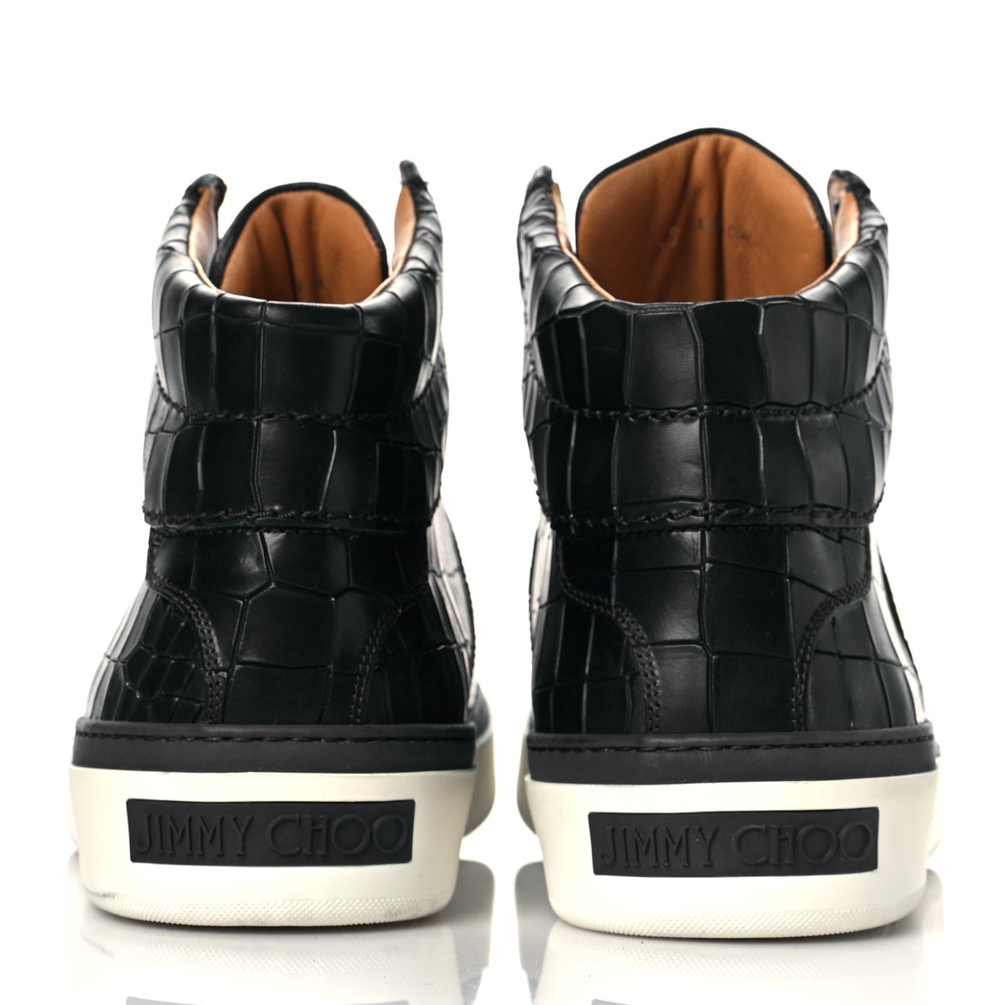 Calfskin Crocodile Emboossed Mens High Top Sneaker 42 Blue