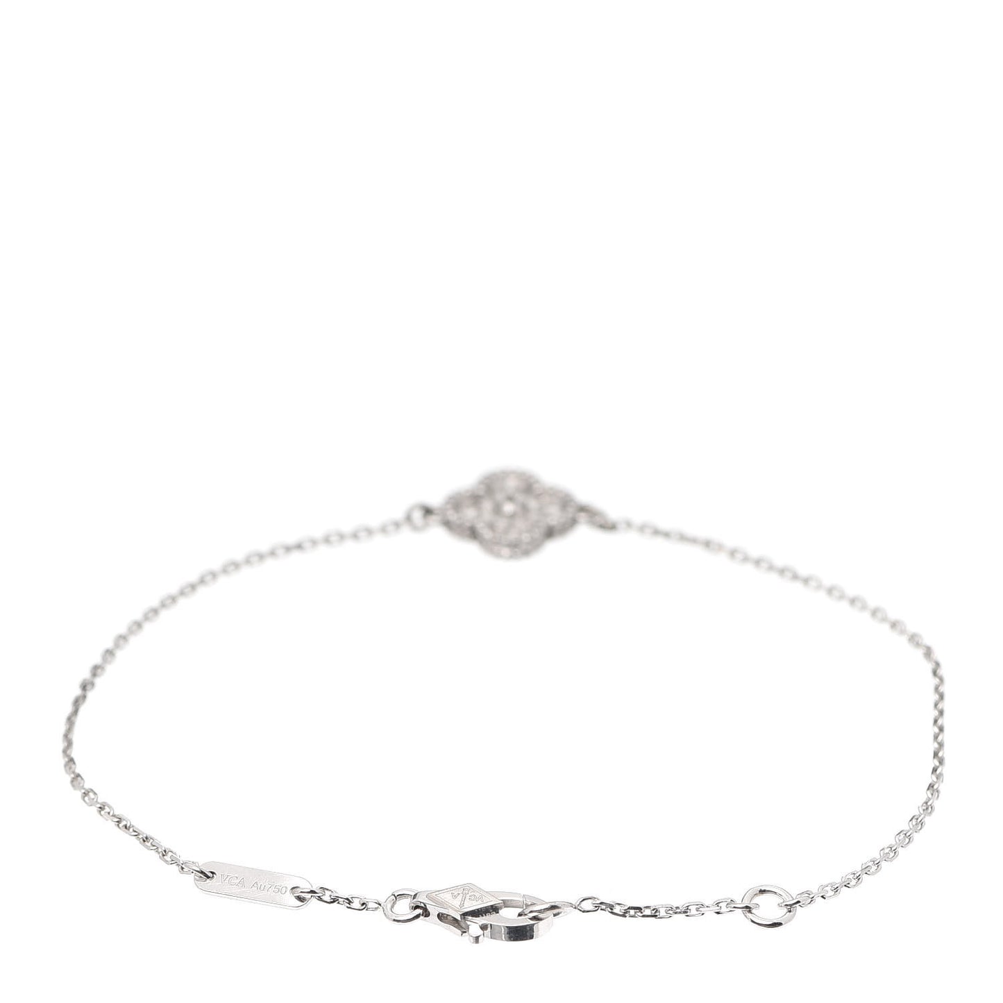 18K White Gold Diamond Sweet Alhambra Bracelet