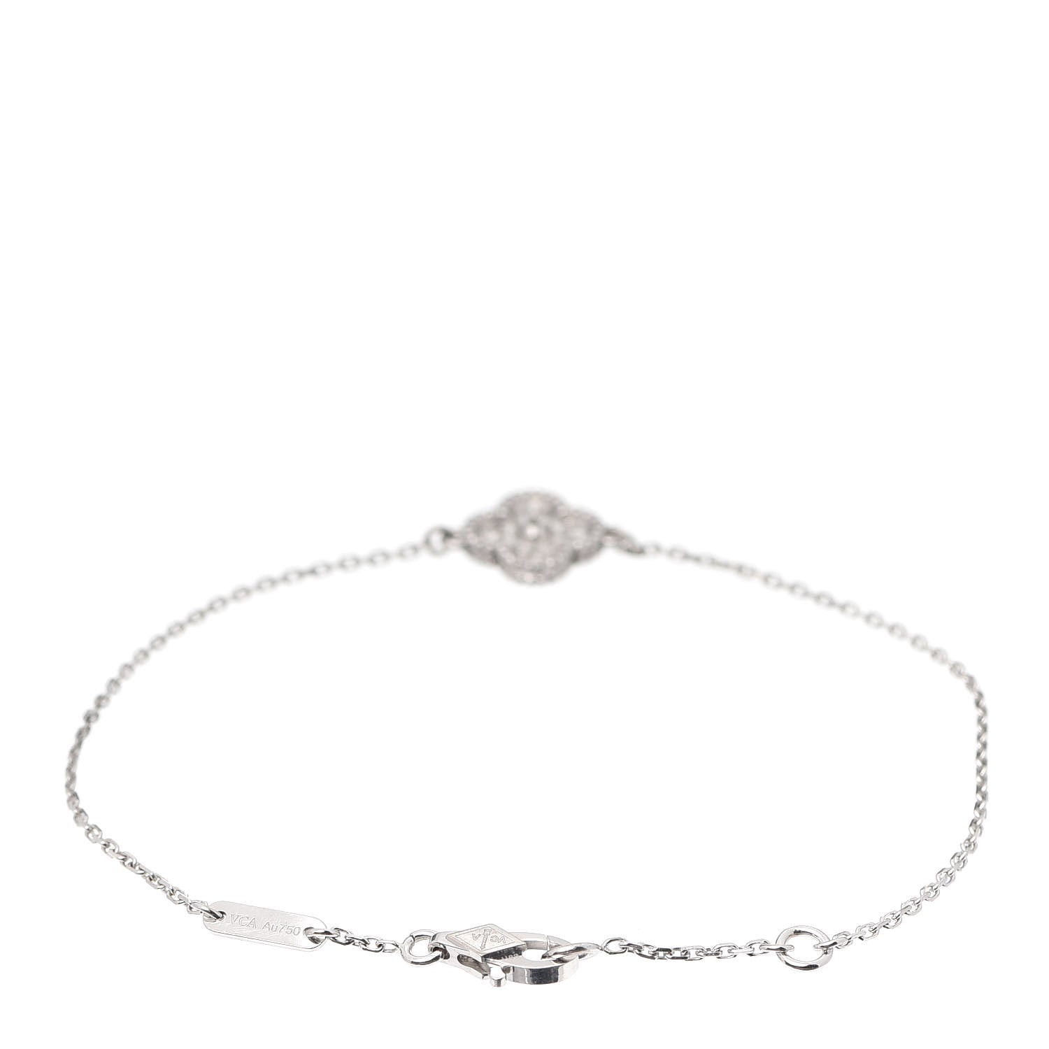 Van Cleef & Arpels 18K White Gold Diamond Sweet Alhambra Bracelet 2 of 7