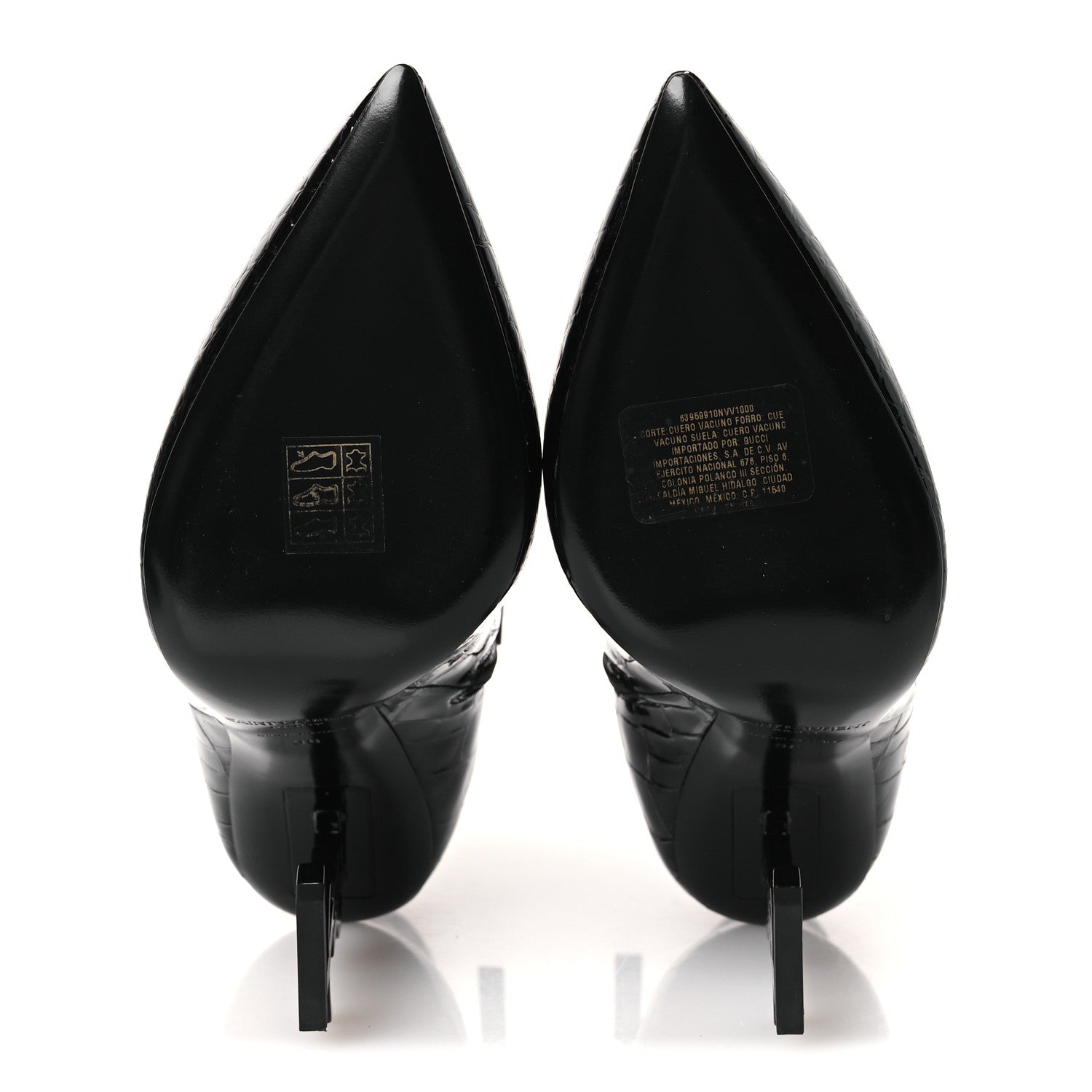Saint Laurent Alligator Embossed Patent Calfskin Opyum 110 Ankle Boots 38 Black 9 of 11